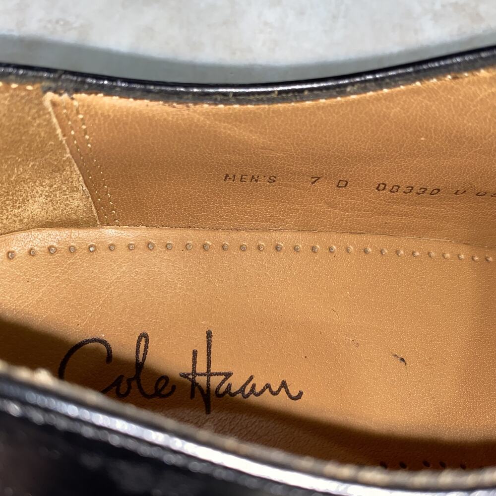 Cole Haan Men's Cap Toe Oxford Dress Shoes Black Leather Size 7 - Picture 5 of 9